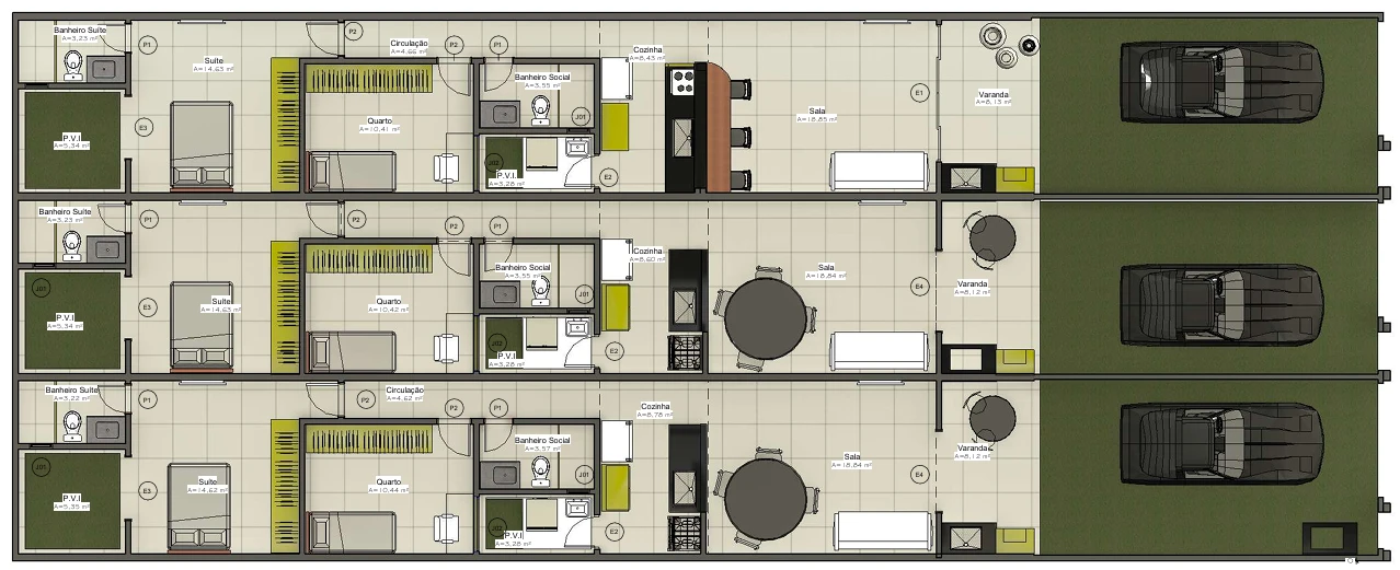 Implantação ilustrativa do projeto residencial